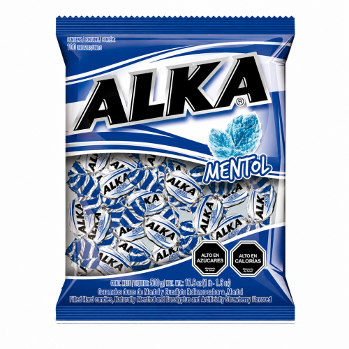 Alka mentol bolsa 400 gramos.