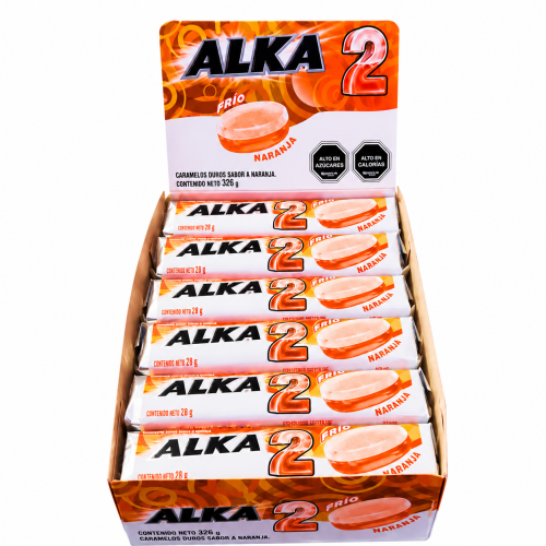 Alka 2 naranja caja 12 unidades.