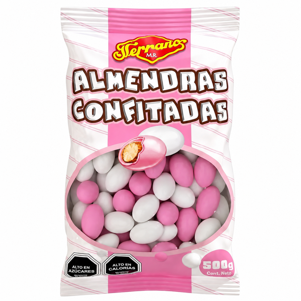 Almendras confitadas bolsa 500 gramos.