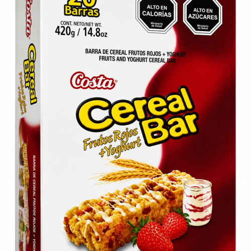 Barra Cereal Bar Frutos Rojos y Yoghurt Caja 20 Unidades