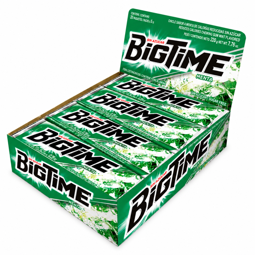 Chicle bigtime menta display 20 Unidades