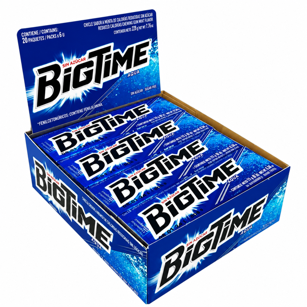 Chicle Bigtime Aqua 20 Unidades