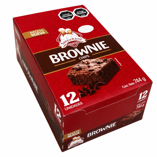 Brownie chips caja 12 unidades.