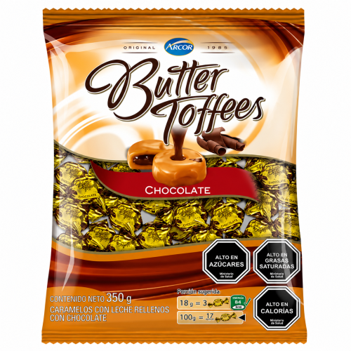 Butter toffees chocolate bolsa 350 gramos.