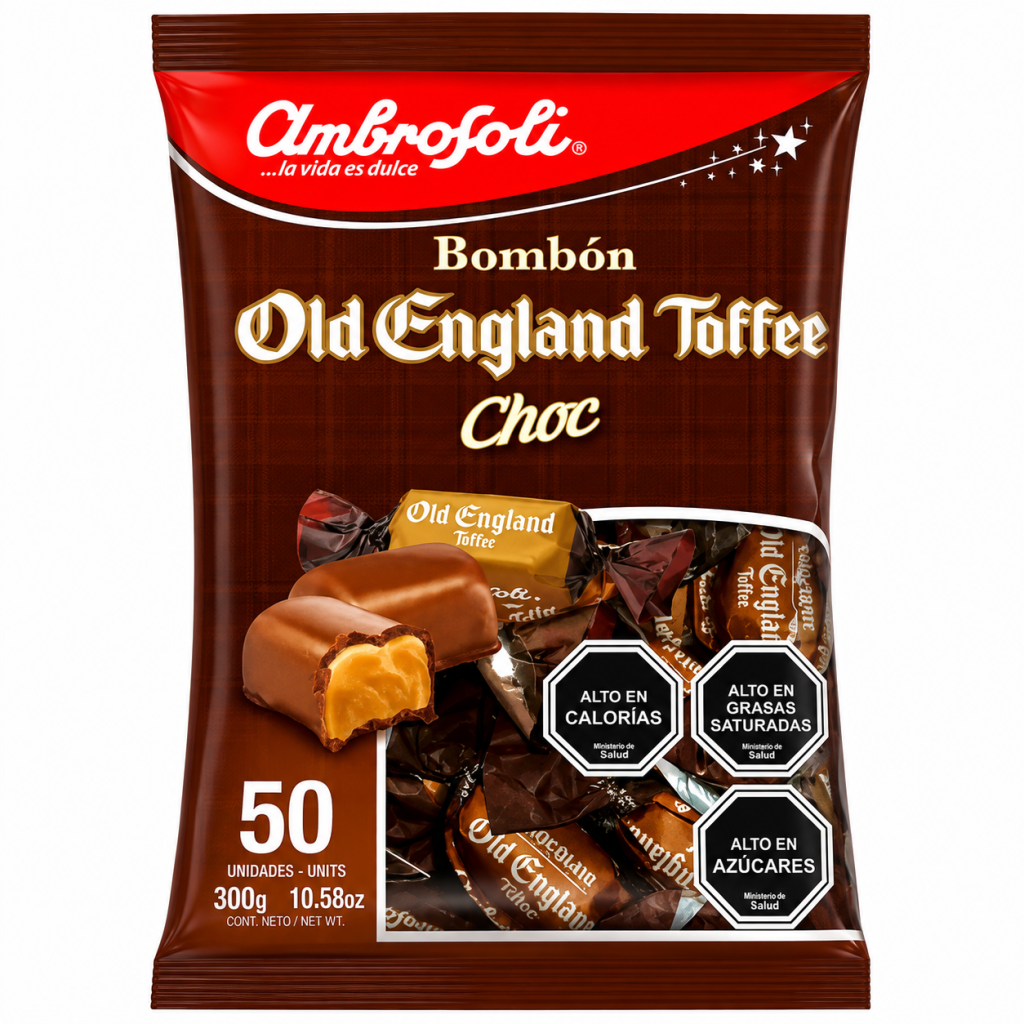 Old england toffee choc bolsa 300g