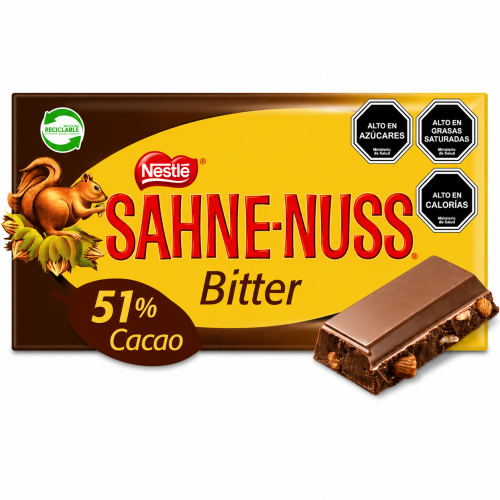 Sahne-nuss bitter 250 gramos.