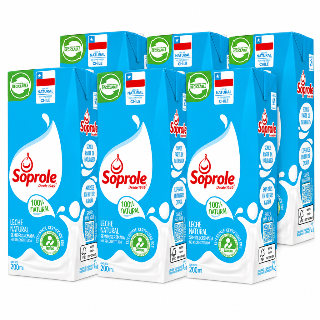 Leche pack 6 unidades.