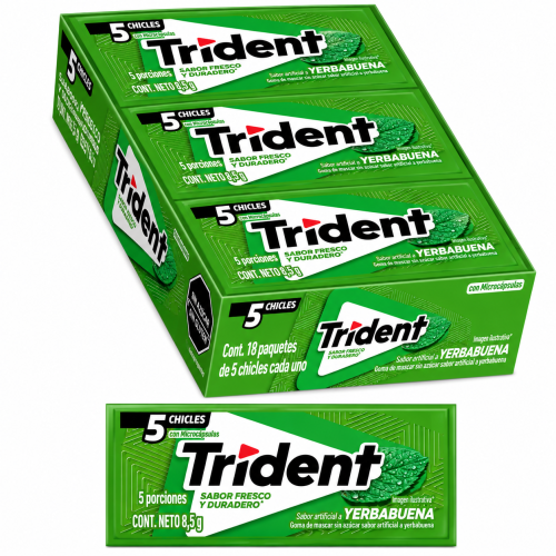 Chicle Trident Yerbabuena Display 18 Unidades