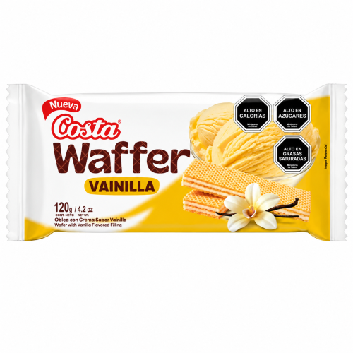 Waffer vainilla 120 gramos.